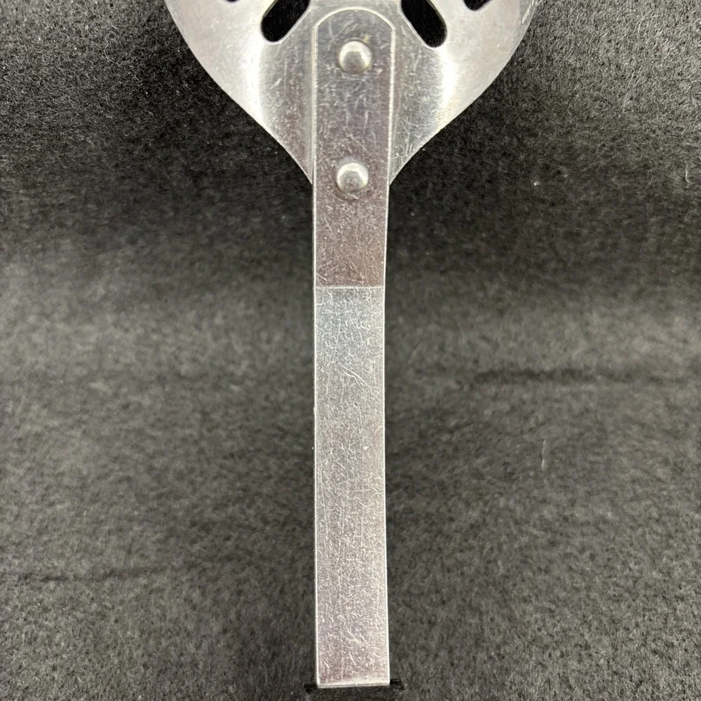 EKCO Forge Stainless Serving Multi Slotted Spoon Black Handle 11.5